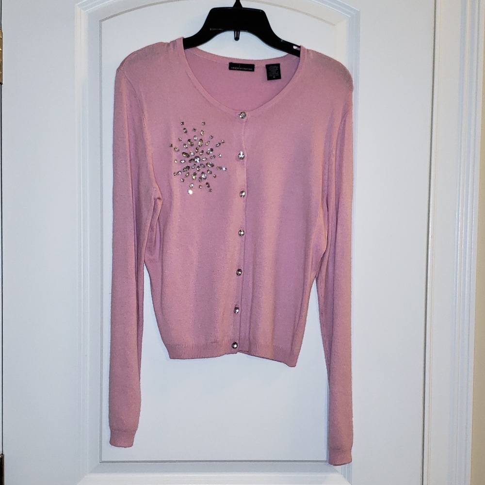 Pink Rhinestone Cardi